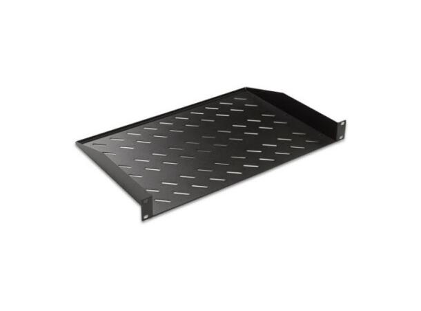 Lande 19" Fasthylle 1U D200 Feste foran | 15kg | Svart 